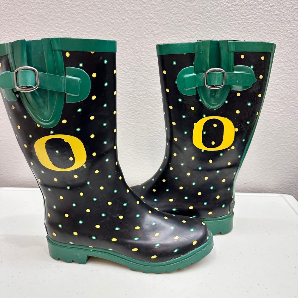 University of Green & Black Polka Dot Rain Boots